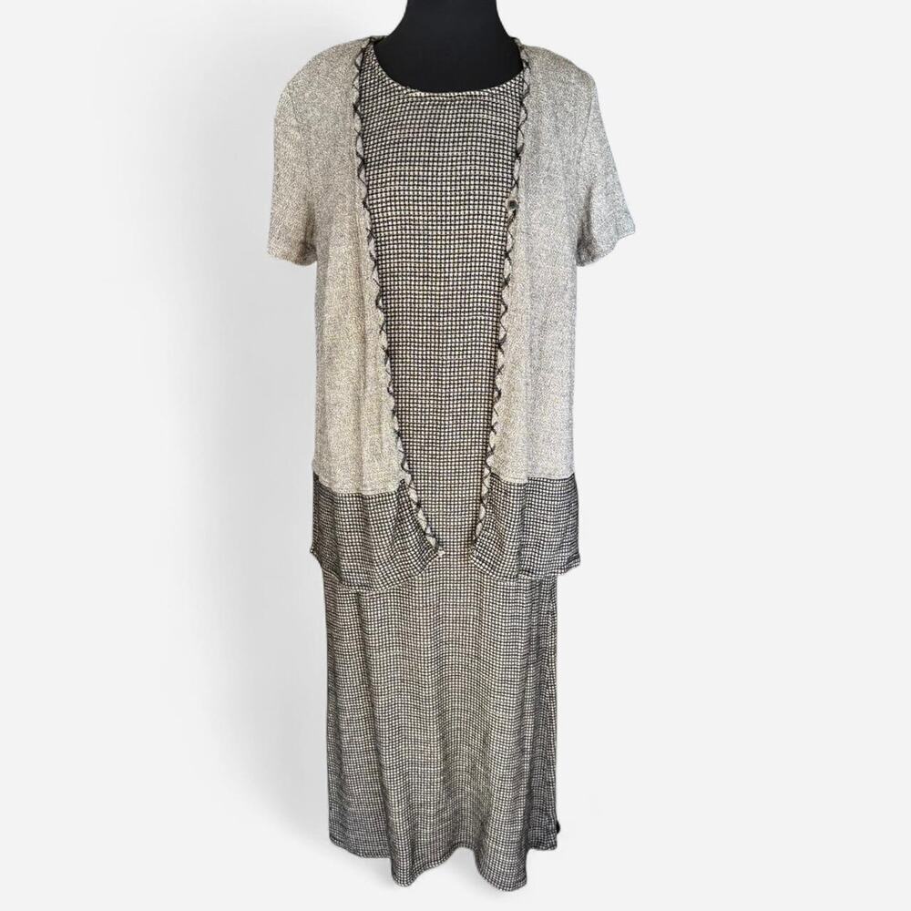 Vintage Carole Little 2pc Maxi Dress Set - Size 14 - Art Teacher Lagencore MCM‎